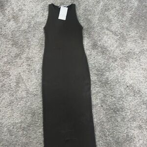 Zara round neck fitted midi dress
